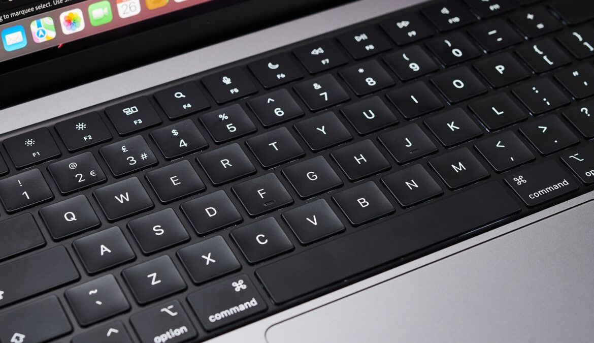 The keyboard on a MacBook Pro 14-inch (2021)